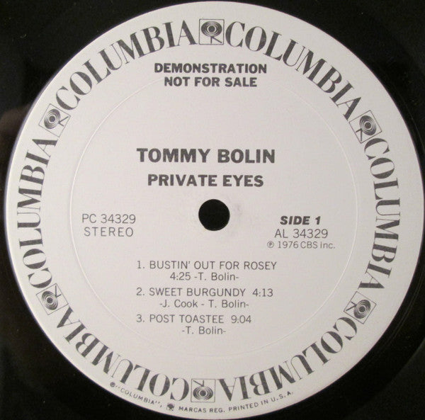 Tommy Bolin : Private Eyes (LP, Album, Promo)