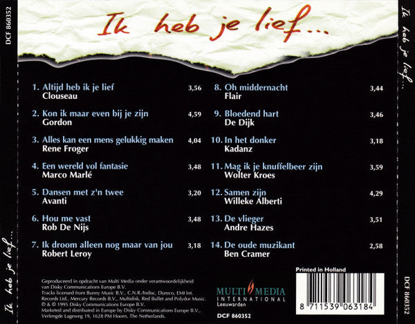 Various : Ik Heb Je Lief... (CD, Comp)