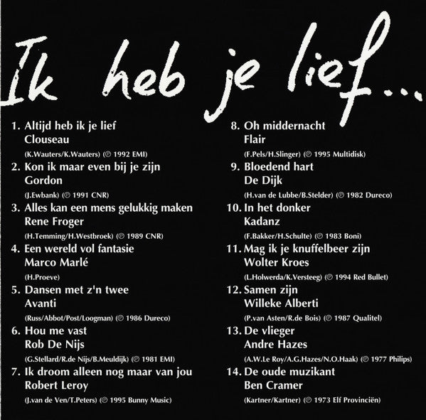 Various : Ik Heb Je Lief... (CD, Comp)