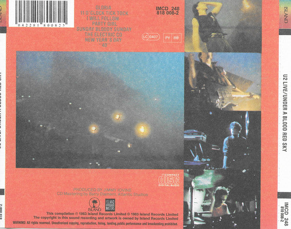 U2 : Live / Under A Blood Red Sky (CD, Album, RE)