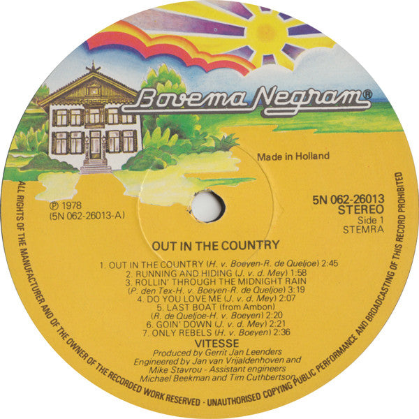 Vitesse (2) : Out In The Country (LP, Album)