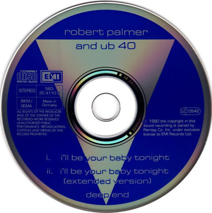 Robert Palmer And UB40 : I'll Be Your Baby Tonight (CD, Maxi)