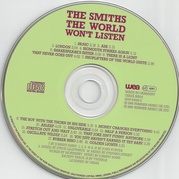 The Smiths : The World Won't Listen (CD, Comp, RE)