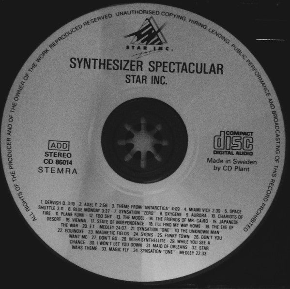 Star Inc. : Synthesizer Spectacular (CD, Album)