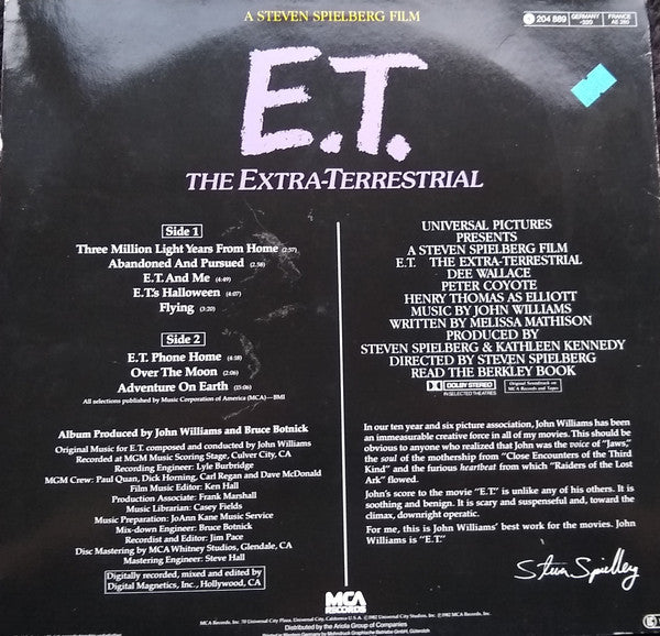 John Williams (4) : E.T. L'Extra-Terrestre (Bande Originale Du Film) (LP, Album, Hyp)