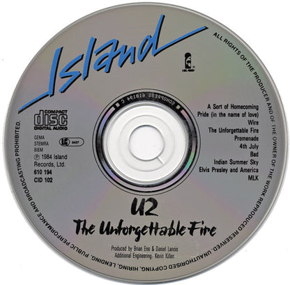 U2 : The Unforgettable Fire (CD, Album)