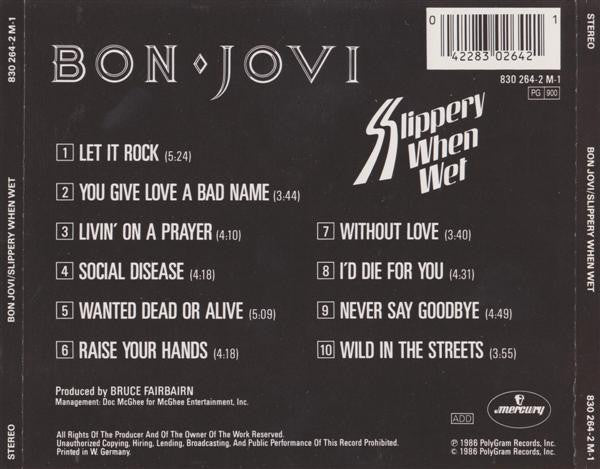 Bon Jovi : Slippery When Wet (CD, Album, RP)