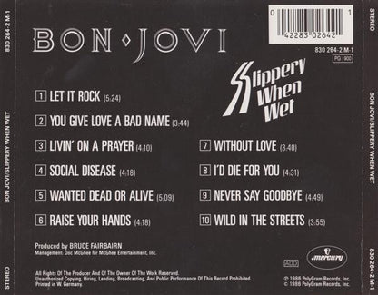 Bon Jovi : Slippery When Wet (CD, Album, RP)