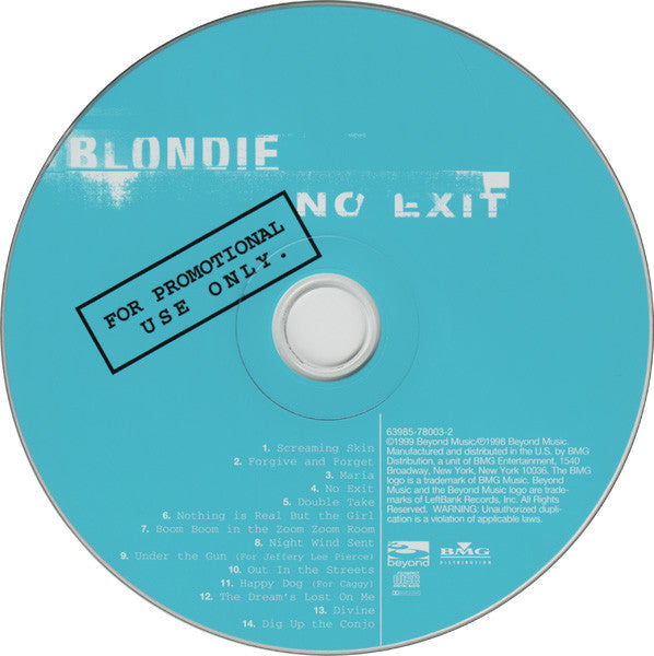 Blondie : No Exit (CD, Album, Promo)