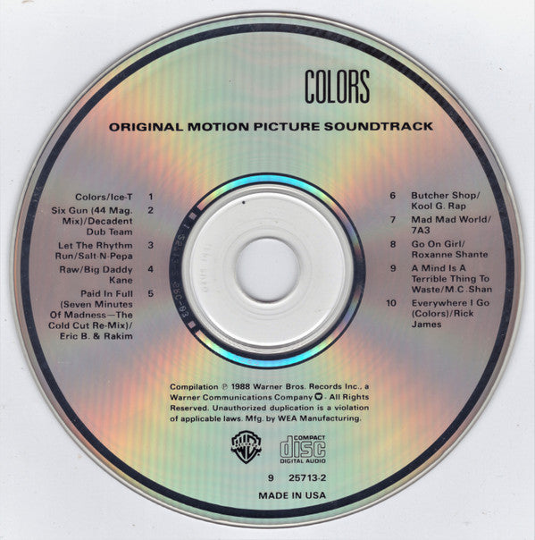 Various : Colors (Original Motion Picture Soundtrack) (CD, Album, Comp, RE)