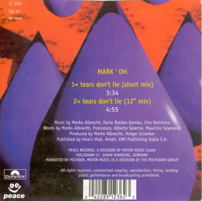 Mark 'Oh : Tears Don't Lie (CD, Single)