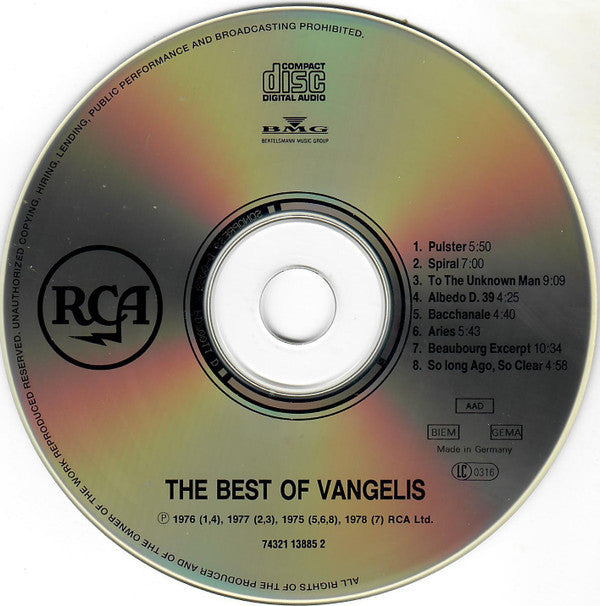 Vangelis : The Best Of Vangelis (CD, Comp)