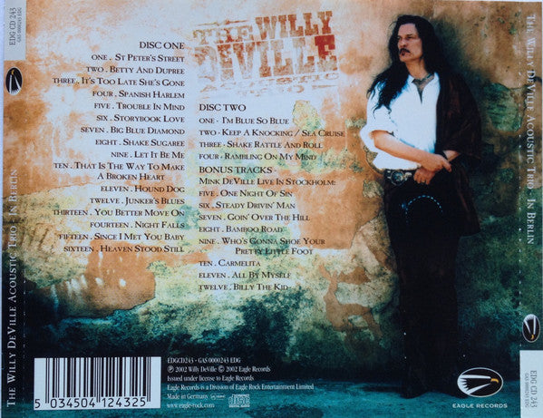 The Willy DeVille Acoustic Trio With David Keyes* & Seth Farber : In Berlin (2xCD, Album)