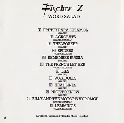 Fischer-Z : Word Salad (CD, Album)