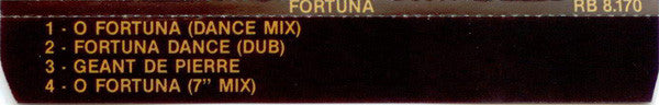 Fortuna Featuring Satenig : O Fortuna (CD, Maxi)