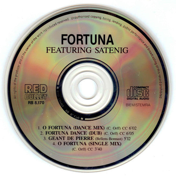 Fortuna Featuring Satenig : O Fortuna (CD, Maxi)