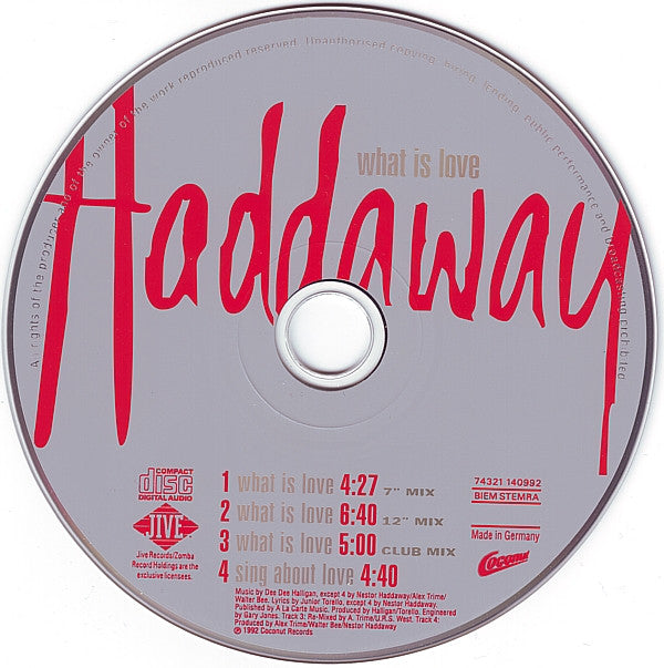 Haddaway : What Is Love (CD, Maxi)