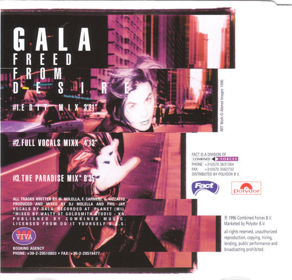 Gala : Freed From Desire (CD, Single)