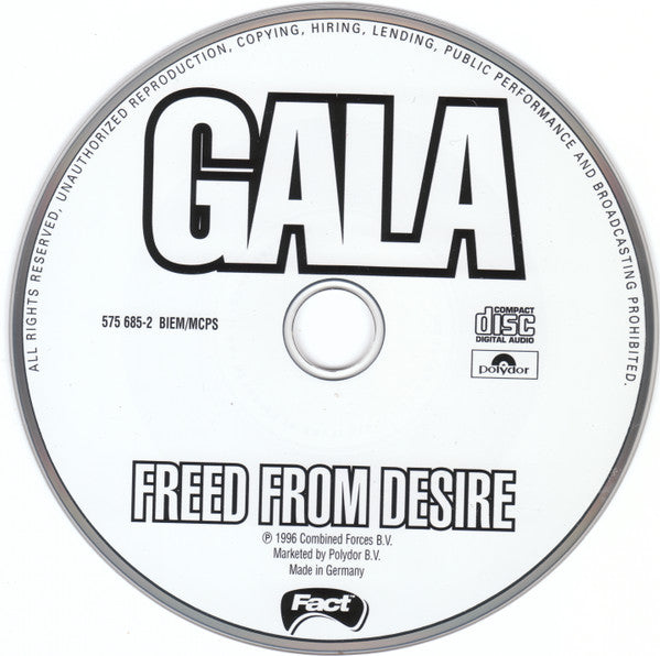 Gala : Freed From Desire (CD, Single)