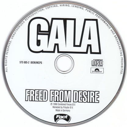 Gala : Freed From Desire (CD, Single)