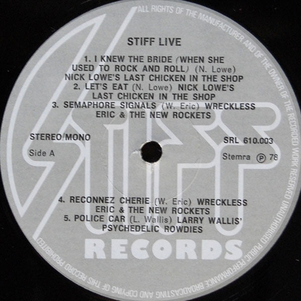 Various : Stiffs Live (LP, Comp)