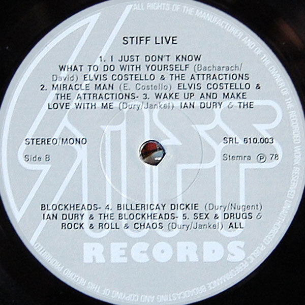 Various : Stiffs Live (LP, Comp)