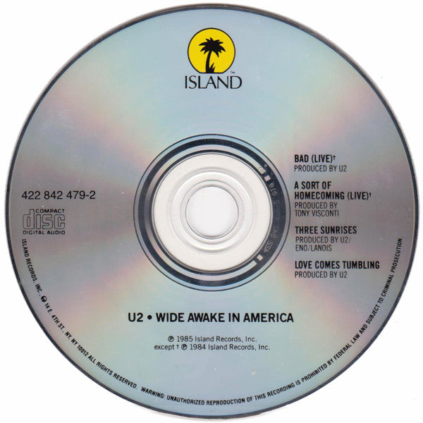 U2 : Wide Awake In America (CD, EP)