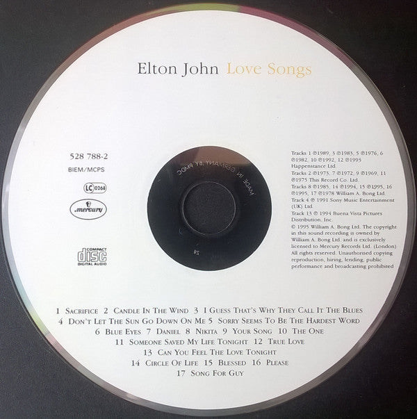 Elton John : Love Songs (CD, Comp, PMD)