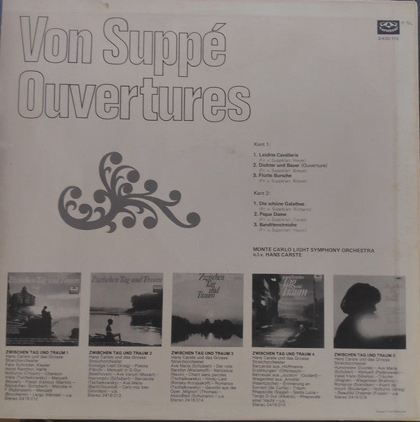 The Monte Carlo Light Symphony Orchestra, Hans Carste : Von Suppé Ouvertures (LP, Album, RE)