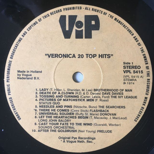 Various : Veronica 20 Top Hits (LP, Comp)