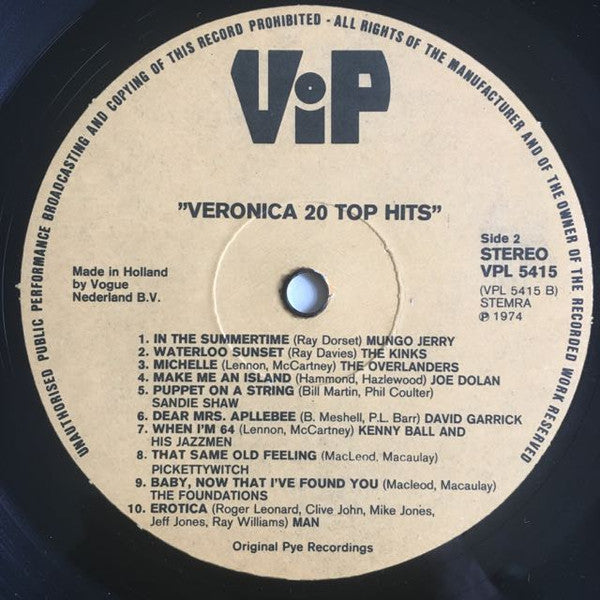 Various : Veronica 20 Top Hits (LP, Comp)