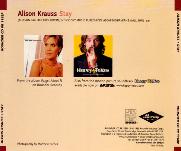 Alison Krauss : Stay (CD, Single, Promo)