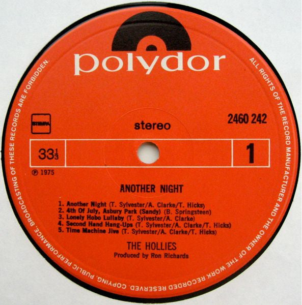 The Hollies : Another Night (LP, Album, Gat)