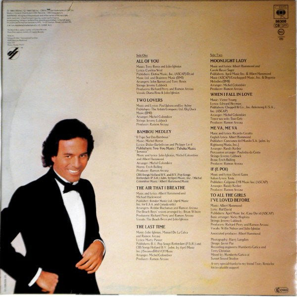 Julio Iglesias : 1100 Bel Air Place (LP, Album)