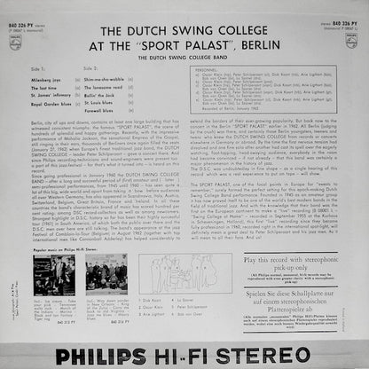 The Dutch Swing College Band : Dutch Swing College At The "Sport Palast", Berlin (LP, Album)