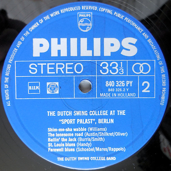 The Dutch Swing College Band : Dutch Swing College At The "Sport Palast", Berlin (LP, Album)