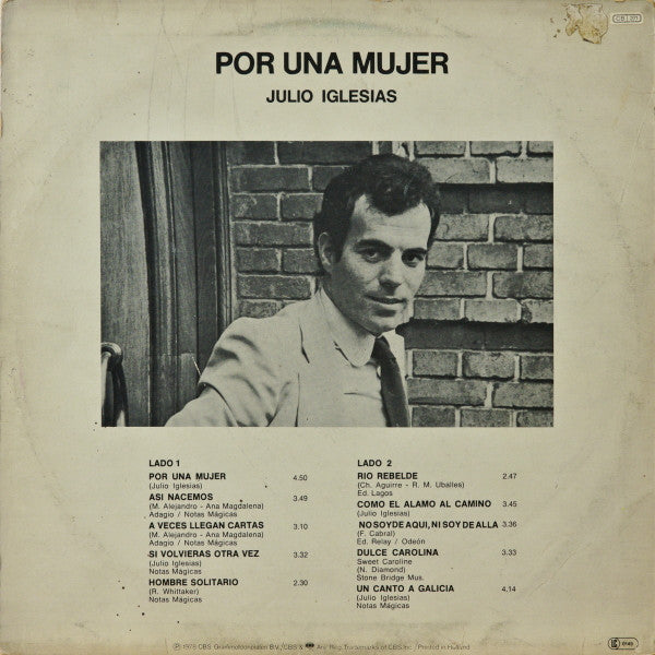 Julio Iglesias : Por Una Mujer (LP, Album, RE)