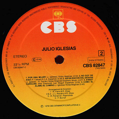 Julio Iglesias : Por Una Mujer (LP, Album, RE)