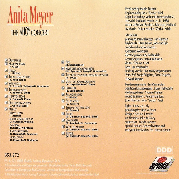 Anita Meyer : The Ahoy Concert (CD, Album)