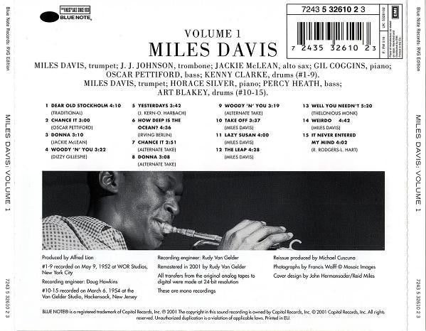 Miles Davis : Volume 1 (CD, Comp, Mono, RE, RM)