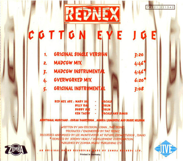 Rednex : Cotton Eye Joe (CD, Maxi)