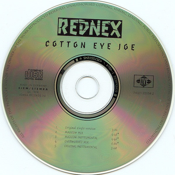 Rednex : Cotton Eye Joe (CD, Maxi)