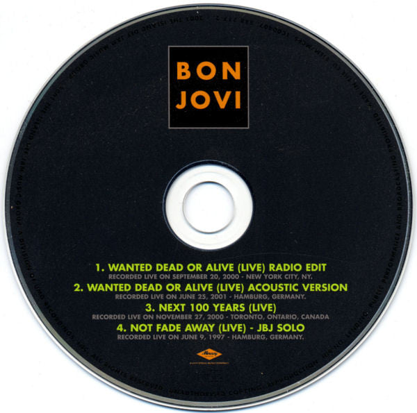 Bon Jovi : Wanted Dead Or Alive (CD, Maxi)