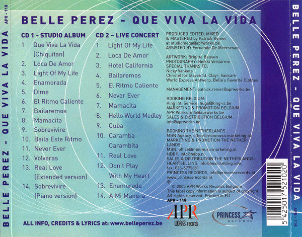 Belle Perez : Que Viva La Vida (2xCD, Album)