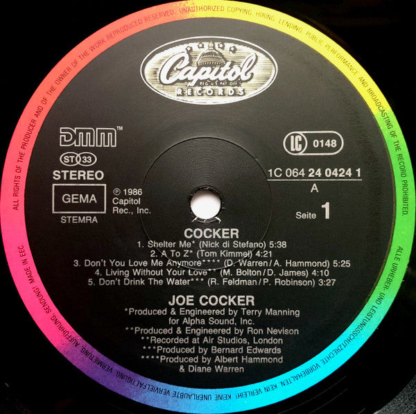 Joe Cocker : Cocker (LP, Album)