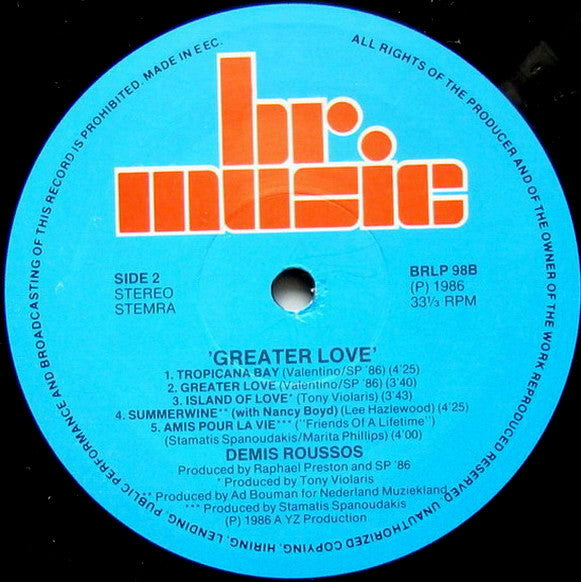 Demis Roussos : Greater Love (LP, Album)