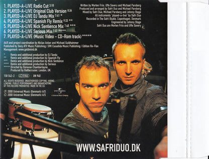 Safri Duo : Played-A-Live (The Bongo Song) (CD, Maxi, Enh)