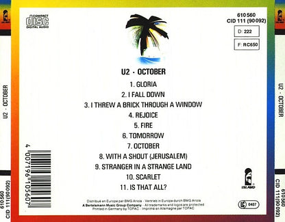 U2 : October (CD, Album, RE)