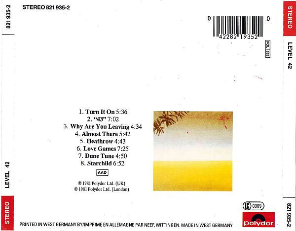 Level 42 : Level 42 (CD, Album, RE)