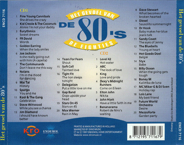 Various : Het Gevoel Van De Eighties (2xCD, Comp)